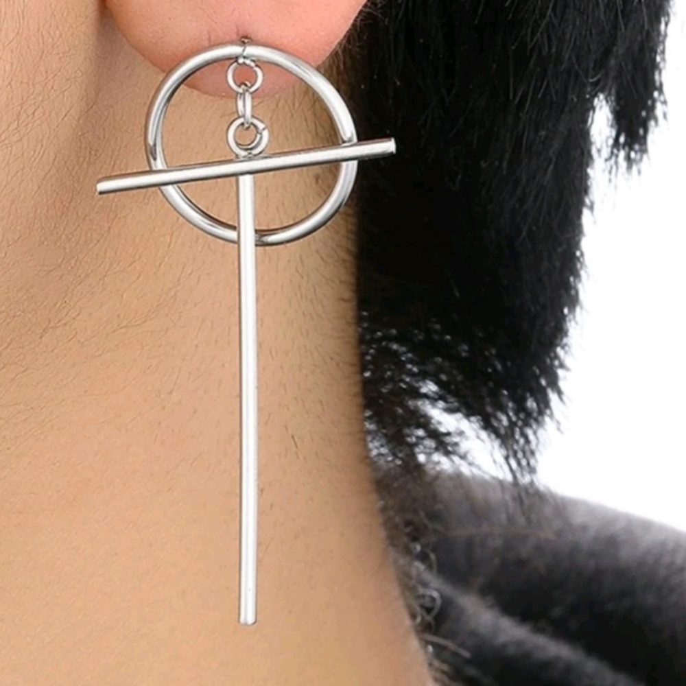 Geometric Drop Stud Earrings